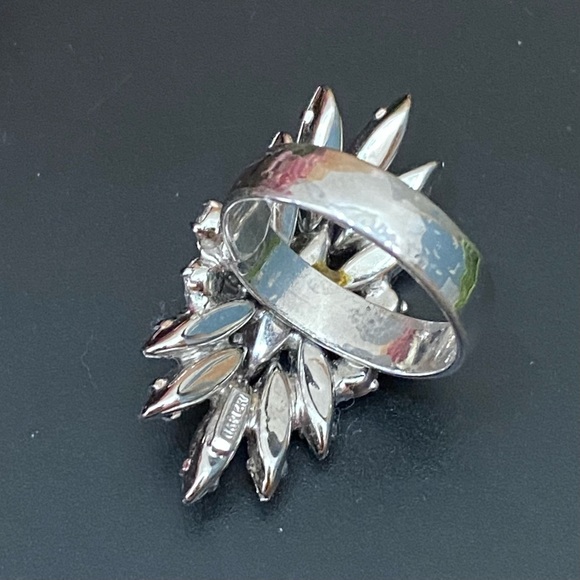 NAPIER Silver-tone Starburst Adjustable Statement Ring Size 7 - Picture 8 of 14